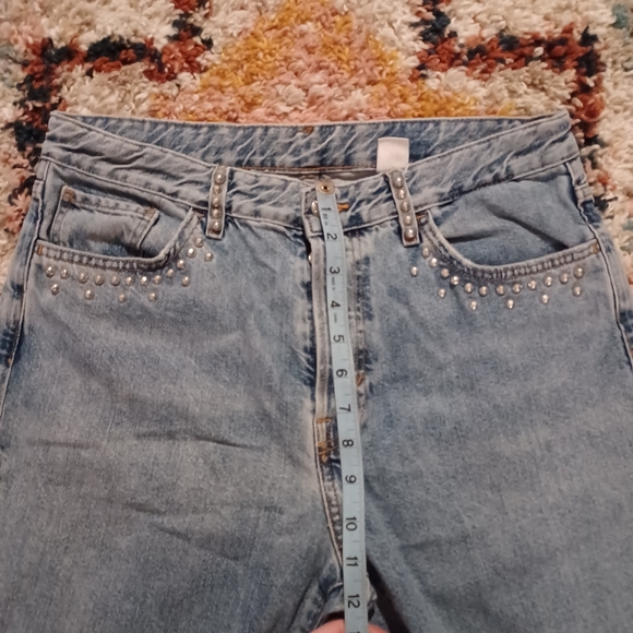 H&M Studded Jeans • Vintage Fit • Straight Leg • Button Fly • Size 32 - Picture 7 of 10